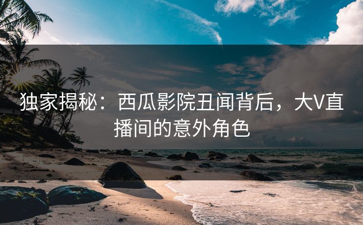 独家揭秘:西瓜影院丑闻背后,大V直播间的意外角色 独家揭秘:西瓜影院丑闻背后,大V直播间的意外角色