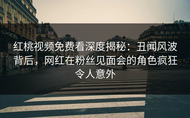 红桃视频免费看深度揭秘：丑闻风波背后，网红在粉丝见面会的角色疯狂令人意外