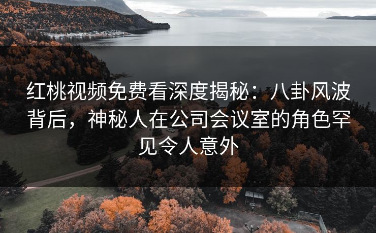 红桃视频免费看深度揭秘：八卦风波背后，神秘人在公司会议室的角色罕见令人意外