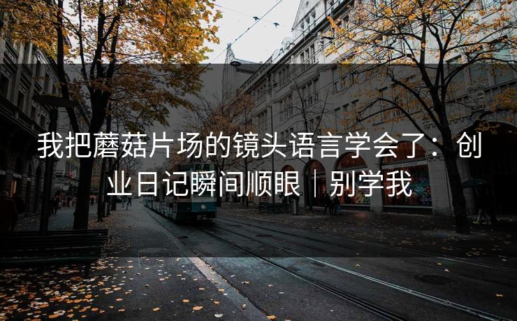 我把蘑菇片场的镜头语言学会了:创业日记瞬间顺眼|别学我